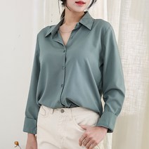 [오버나인] 여성 데일리 셔츠 긴팔 남방 링클 티 블라우스