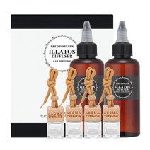 일라토스 7mm 공병 4개 100ml 리필액 2개 세트 차량용 방향제 선물세트 디퓨저, 1set, 러블리 프리지아 향