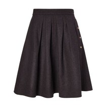 헤지스 브라운 버튼장식 울 스커트 HSSK2D702W3