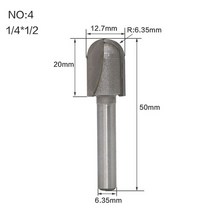 1PC 1/4 quot생크 CNC 카바이드 엔드 밀 도구 긴 블레이드 라운드 노즈 비트 코어 박스 라우터 비트-롱 리치, no4
