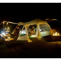 투룸 4~6인용 캠핑 텐트 테이블 의자 세트 원터치 감성 차박 쉘터, 모든면에U자형창