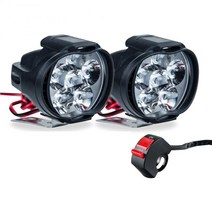 2pcs Motorcycle Headlight 6 LED Lights White Electric Vehicle Scooters Lamp High Brightness Modified, 01 2 Light and Switch