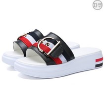 차쿠 여자 여성 여름 굽4cm 벨트 키높이 푹신한 뮬 슬리퍼