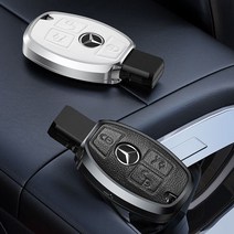 벤츠 BENZ 구형 스마트키 레어 레더 항공 알루미늄 키케이스, 블랙