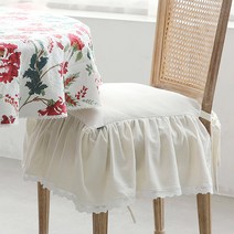 데코토닉 크림린넨 셔링 의자커버, 커버형