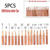 용접 부품 CO2 토치 재료 5Pcs 900M-T 순수 구리 납땜 인두 팁 무연 용접 헤드 도구 브랜딩 다리미 저온, 01 900M T 1C