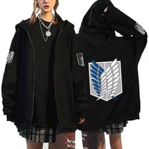 zip up attack on titan anime hoodie 남성 여성 shingeki no kyojin mikasa ackerman 재킷 코트 긴 바람막이 야상 자켓
