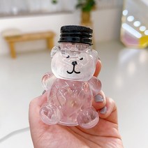 곰돌이 물병 공병 60ml 소스 꿀 잼 간식 통, 5.3x4.2x8.3, 알루미늄(실버)