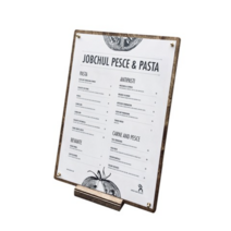 잡철공작소 클립보드 프로젝트 브래스핀 우드 스탠드 메뉴판 POP 꽂이 A4 + 스탠드 세트, 2세트