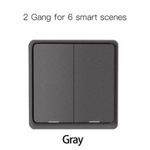 ZigBee-4 갱 무선 12 씬 스위치 푸시 버튼 컨트롤러 투야 장치용 배터리 구동 자동화 시나리오, 2 Gang Gray_CHINA