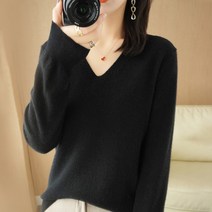 지나홈 여성 브이넥 긴팔 니트 1P