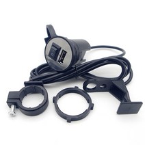 슈퍼커브 계기판 오토바이 핸들 바 12V USB 방수 수정된 휴대 전화 충전기 혼다 Dio Zx Ruckus Super Cub, 01 Black