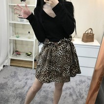 코지23 / 여자 트렌디 호피패턴 프릴 러블리 밴딩 기본 스커트