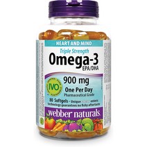 웨버내추럴 트리플 스트렝스 오메가3 EPA DHA 900mg 80소프트젤, 80정, 1개