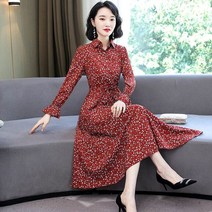 미니트레일러 미니카고트레일러 캠핑 트롤리 웨건 탄력있는 허리 싱글 브레스트 꽃 프린트 플레어 슬리브, 03 XL, 02 빨간