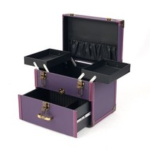 네일 가방 사각 매니큐어 다용도 메이크업 박스 화장품 정리함, 퍼플 자갈무늬