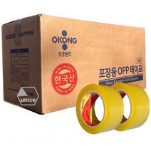 [유니스몰][정규격보장제품] 오공본드 경포장 중포장 박스테이프 50M / 80M, 투명, 경포장 50미터(50개입)