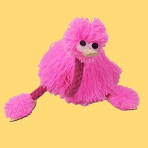 마리오네트 인형극 플러시 스트링 인형 장난감 공연 줄있는 손 꼭두각시 타조, 핑크, 45cm
