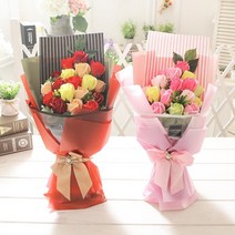 러블리로즈부케 비누꽃 꽃다발 로즈데이 성년의날4L0.07eA, 러블리로즈부케 핑크, 본상품선택