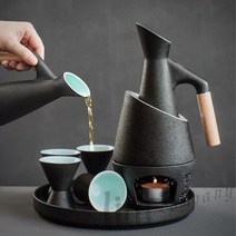 사케도쿠리 일본술 도꾸리 중탕 워머 술잔세트 정종잔, B