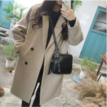 가을겨울 모직 코트 여 루즈핏 봄 캐주얼 하프 기장 슬림 코트 여