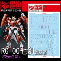 설염데칼 (RG09) RG 더블오 세븐소드 건담 UV 형광 습식 데칼