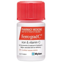 Ferro grad C ferrous sulfate Iron & Vitamin C 30 Tablets, 30정, 1개