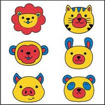 열변색 붙임딱지(동물 시온인쇄) 6종1조 JUN-교구713