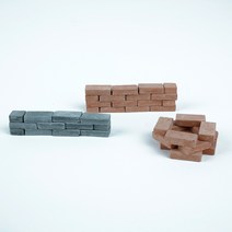 리얼 디오라마 미니벽돌 장식 집짓기 브릭 미니어처 키트 하우스 만들기 꾸미기, 삼각형, 청색
