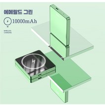 아이폰 갤럭시 Magsafe보조배터리 휴대용 자석 무선충전 C타입 고속충전 5000 / 10000 mAh [TRGLOBAL], 10000mAh, 그린