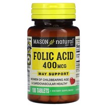 Mason Natural 엽산 400mcg 옵션확인필수, 800 mcg