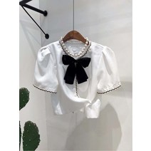 VIVA / [VIVA] 22SS 꼬임배색 펄리본 반팔린넨숏자켓