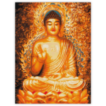 블링블링 캔버스 액자형 보석십자수 60x45cm 해바라기 부엉이 금전수 돈나무 재물사과 돼지 호랑이 풍경 꽃 명화 달마도 예수님 부처님 동자승, CV-075 (황금부처), 1세트