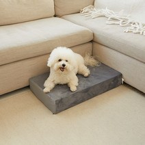 1040펫 강아지계단 극세사그레이 1단 계단, 마블