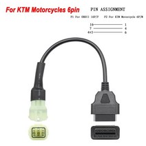 KTM OBD2 커넥터 용 야마하 용 오토바이 모토 바이크 혼다 모토 용 할리 용 Ducati OBD 2 가와사키 용 연장 케이블, KTM 6핀용