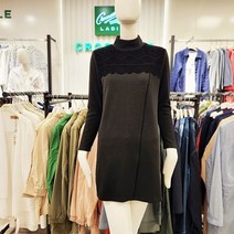 크로커다일레이디 세련되고 단정한 반목 폴라넥 블랙 롱 티셔츠 뉴코아 인천점