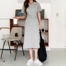 옷자락 [옷자락] 여자 여름 임부복 카라넥 롱원피스