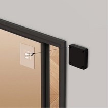 스마트 반 자동 슬라이딩 목문 도어 클로저 문충격방지 공기순환용 자동문받침 닫힘방지 현관문발 문고정용, 상품선택, 와이어 도어클로저 블랙