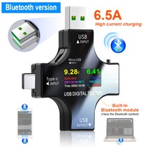 usb 3.1 type-c 테스터 dc 디지털 전압계 전류계 전압 전류계 전류계 검출기 pd 전원 은행 충전기 표시기, 블루투스 포함, 블루투스 포함