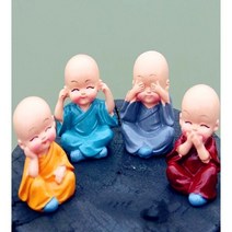 무지개홈 스님인형 미니어쳐 인테리어장식소품 새해신년선물, 1_4NO 스님 4P