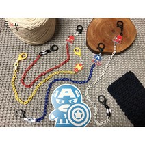 야광 히어로 어벤져스 마블 체인 마스크 스트랩 목걸이, 1.캡틴 흰색 체인, 2.성인