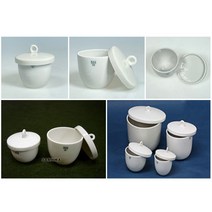 SAMHWA 자재 도가니 세트 15ml에서 300ml까지 6종/ 삼화세라믹 도자기 Porcelain Crucible with Cover, 자재 도가니 150ml