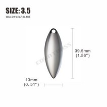 루어 플라이훅 니켈 스틸 버드 나무 스피너 블레이드 1-6 사이즈 50 개 마감 DIY 미끼 낚시 태클 공예, Size 3 point 5