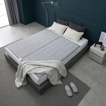 닥터스 은사매트 퀸 킹 라지킹 분리난방 DC탄소매트 카본온열장판 캠핑용 라텍스전기장판 프리볼트 블루투스, 킹(분리난방), 라이트그레이(블루투스)