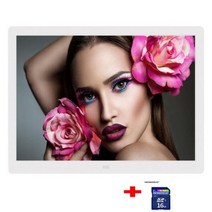 15 인치 화면 LED 백라이트 HD 1280*800 디지털 사진 프레임 전자 앨범 그림 음악 영화 전체 기능 좋은 선, 07 white with 16gb_01 EU 플러그