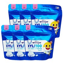 핑크퐁 아기상어 자일리100 핀란드100% 자일리톨, 6봉, 40g