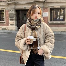 퐁순싸롱 루즈핏 인조 양털 퀄팅 누빔 코튼 패딩 점퍼 SH
