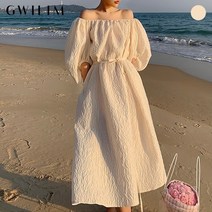 (귈림) 홀터넥 자카드 엠보싱 패턴 루즈핏 원피스(GBMOP204P)