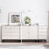 휴이 다용도 멀티 수납장 800 서랍형, 민트+다크그레이