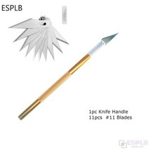 조각 미끄럼 금속 메스 칼 키트 + 50/20/10/5pcs 11 블레이드 커터 공예 나이프 휴대 전화 PCB 수리 손 도, CHINA, Yellow